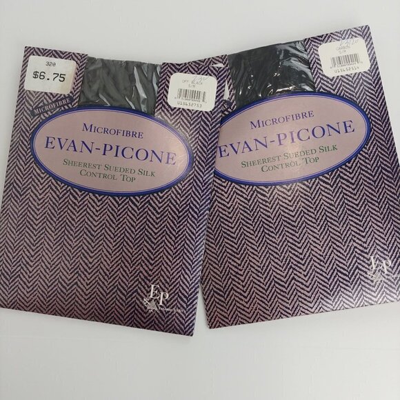 Evan-Picone Lot of 2 Vintage Microfibre Sheerest Sueded Control Top Pantyhose - Picture 1 of 6